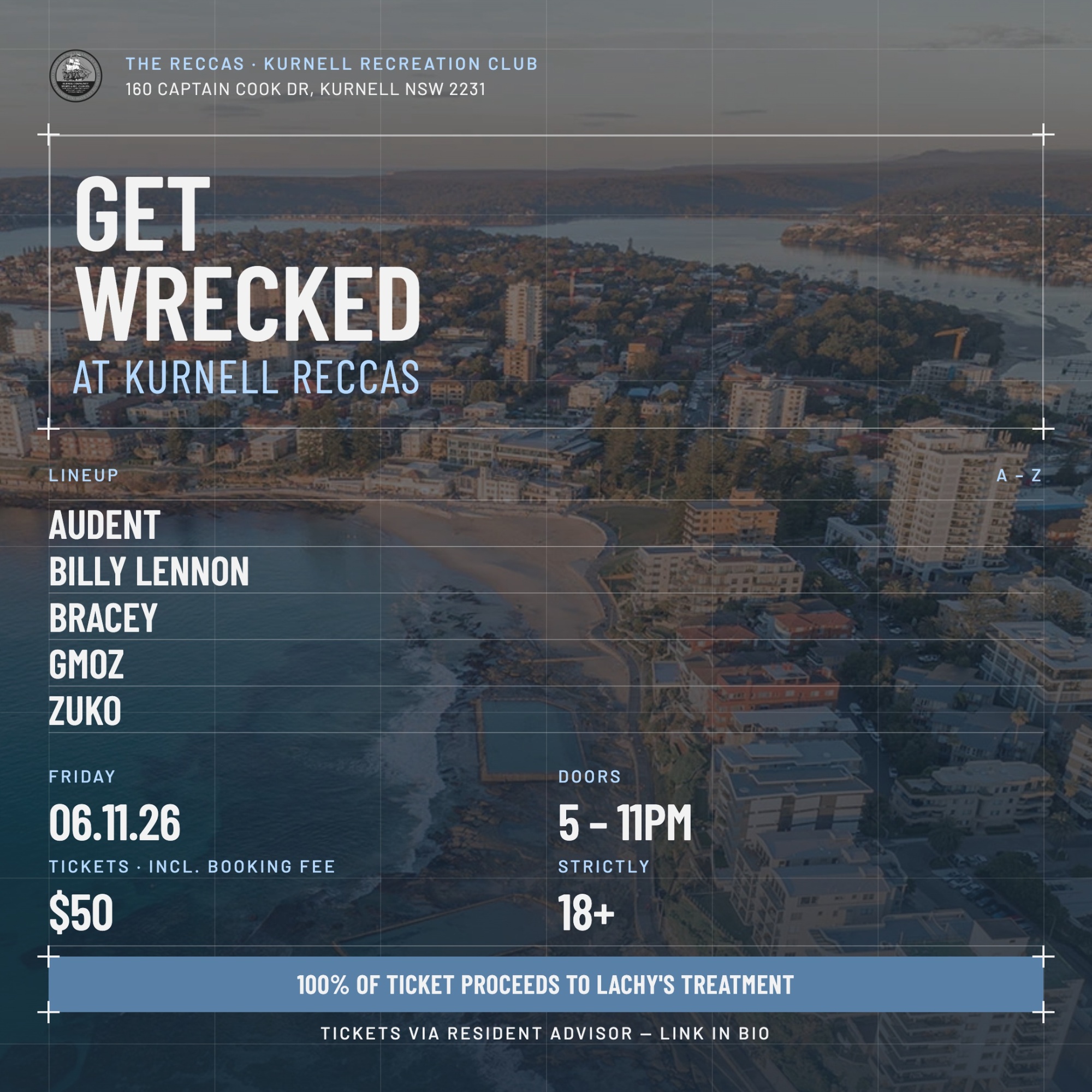 Get Wrecked at Kurnell Reccas flyer